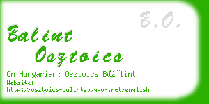 balint osztoics business card